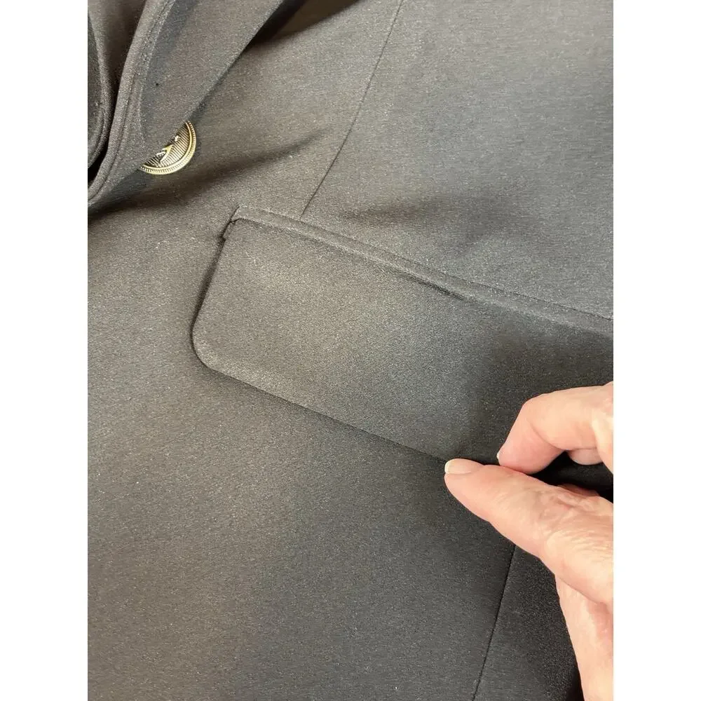 Boston Proper Double Breasted Blazer Black 6 Shaped Waisted Lined